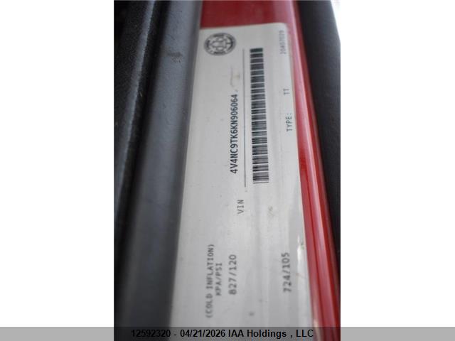 12592320 :رقم المزاد ، 4V4NC9TK6KN906064 vin ، 2019 Volvo Vnl مزاد بيع