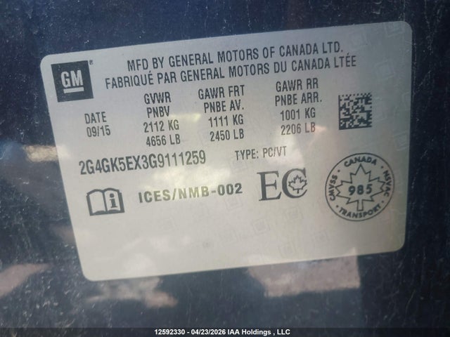 2G4GK5EX3G9111259 Buick Regal