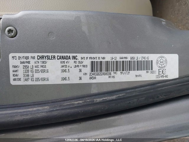 Продаж на аукціоні авто 2013 Dodge Grand Caravan Se/sxt, vin: 2C4RDGBG5DR606596, номер лоту: 12592336