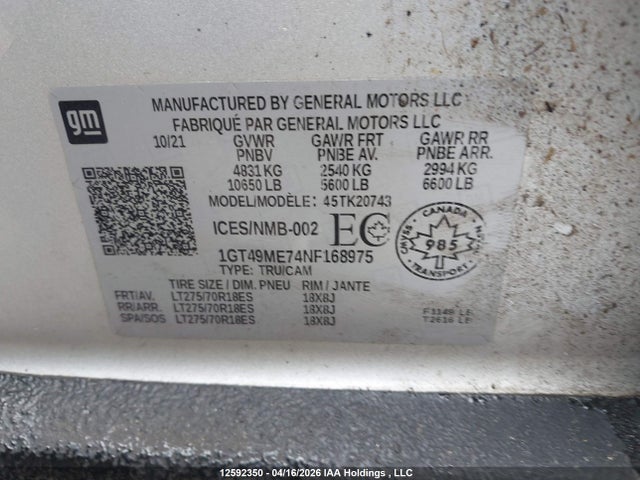 GMC Sierra K2500 Sle 2022 1GT49ME74NF168975 Image 9