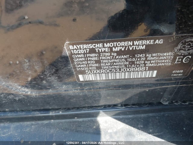 5UXKR0C53J0X89881 BMW X5 Xdrive35i