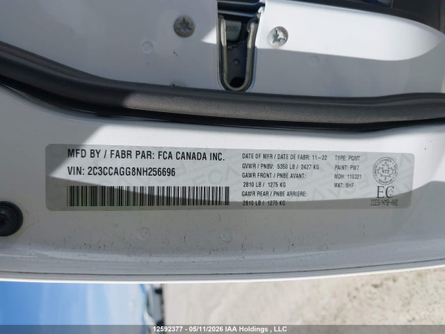 12592377 :رقم المزاد ، 2C3CCAGG8NH256696 vin ، 2022 Chrysler 300 S مزاد بيع