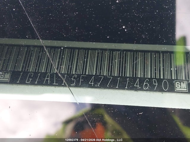 2007 Chevrolet Cobalt Lt მანქანა იყიდება აუქციონზე, vin: 1G1AL15F477114690, აუქციონის ნომერი: 12592379