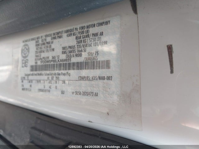 Продажа на аукционе авто 2020 Ford Transit T-350, vin: 1FDDW5P88LKA64655, номер лота: 12592383