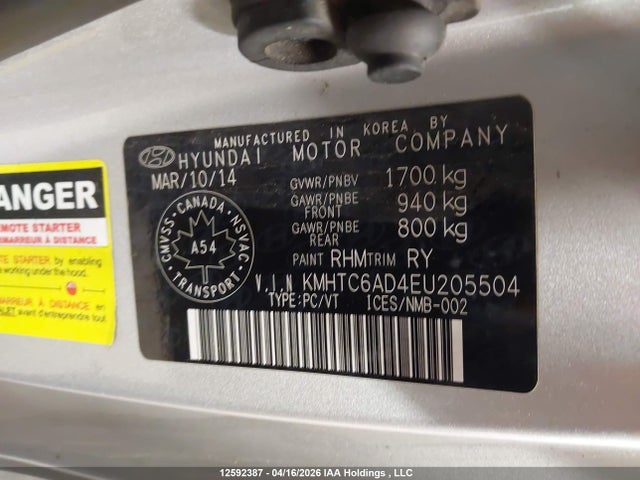 Продаж на аукціоні авто 2014 Hyundai Veloster, vin: KMHTC6AD4EU205504, номер лоту: 12592387