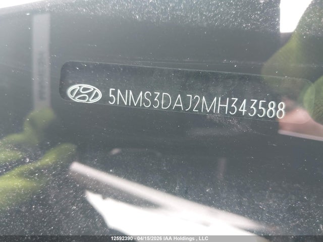 2021 Hyundai Santa Fe Sel მანქანა იყიდება აუქციონზე, vin: 5NMS3DAJ2MH343588, აუქციონის ნომერი: 12592390