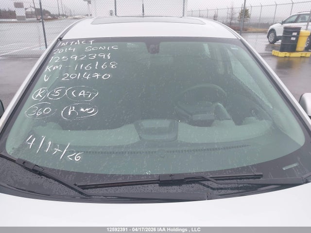 Aukcja sprzedaży 2014 Chevrolet Sonic Lt Auto, vin: 1G1JC6EH2E4201470, numer aukcji: 12592391