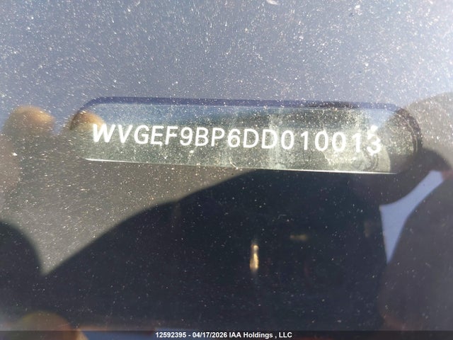 2013 Volkswagen Touareg V6 მანქანა იყიდება აუქციონზე, vin: WVGEF9BP6DD010013, აუქციონის ნომერი: 12592395