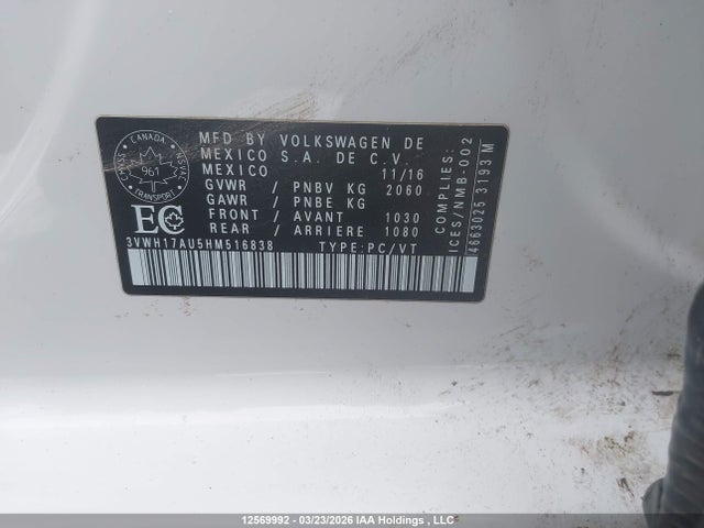 3VWH17AU5HM516838 Volkswagen Golf Alltrack 1.8 Tsi