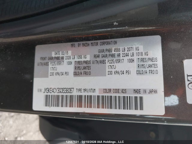 JM3KE4CY3G0638067 Mazda Cx-5 Gs