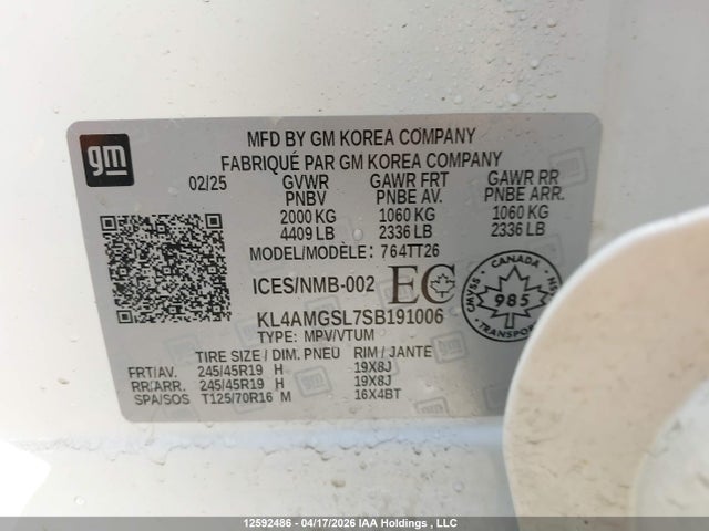 2025 Buick Encore Gx Avenir Awd მანქანა იყიდება აუქციონზე, vin: KL4AMGSL7SB191006, აუქციონის ნომერი: 12592486