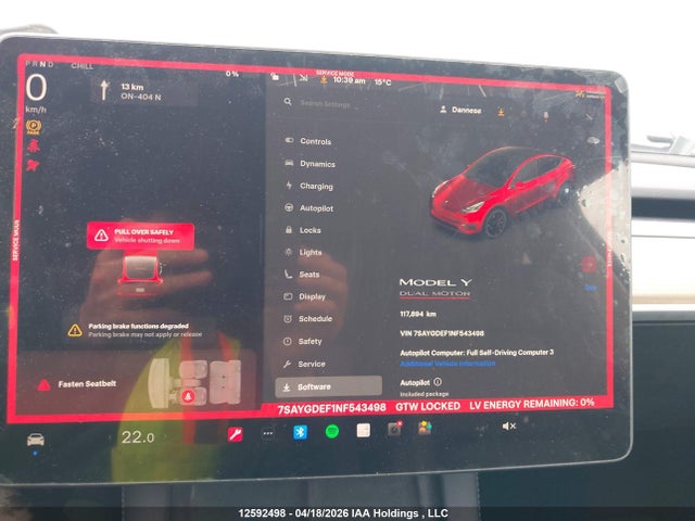 Aukcja sprzedaży 2022 Tesla Model Y Performance, vin: 7SAYGDEF1NF543498, numer aukcji: 12592498