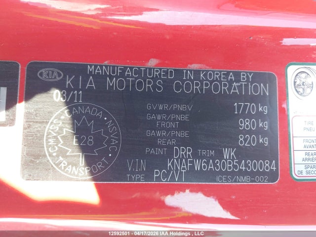 Auction sale of the 2011 Kia Forte Koup 2.4l Sx/2.4l Sx Luxury, vin: KNAFW6A30B5430084, lot number: 12592501