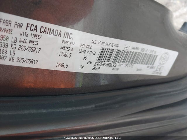 Продаж на аукціоні авто 2017 Dodge Grand Caravan Cvp/sxt, vin: 2C4RDGBG7HR802450, номер лоту: 12592506