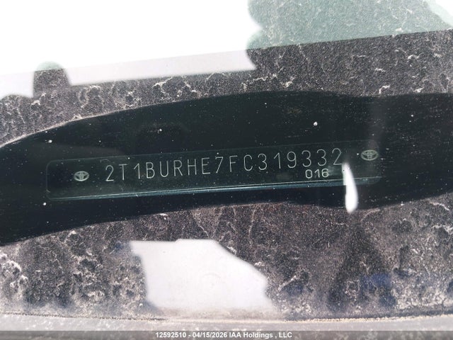 2015 Toyota Corolla S მანქანა იყიდება აუქციონზე, vin: 2T1BURHE7FC319332, აუქციონის ნომერი: 12592510