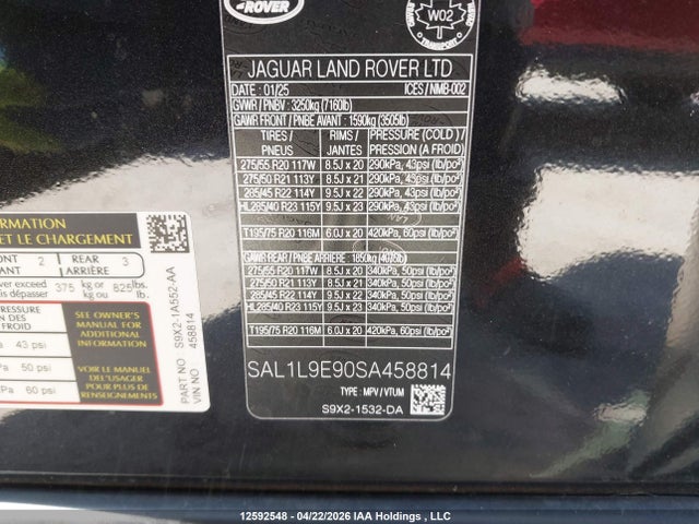 SAL1L9E90SA458814 Land Rover Range Rover Sport P530 Dynamic Se