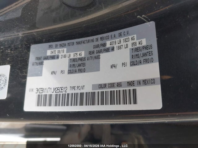 3MZBN1V71JM250512 Mazda Mazda3 50th Anniversary Edition/gs/se