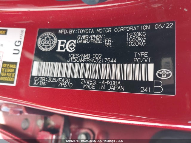 JTDKAMFP6N3217544 Toyota Prius Prime Upgrade