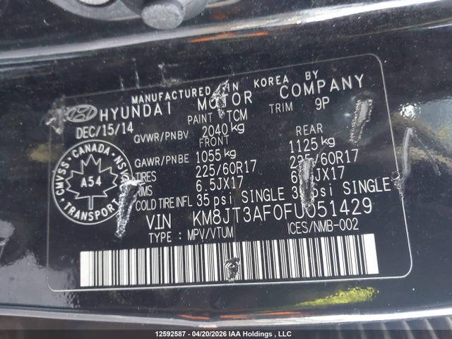 KM8JT3AF0FU051429 Hyundai Tucson Gl
