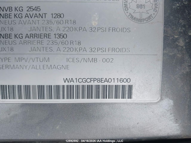 2014 Audi Q5 3.0 Progressiv მანქანა იყიდება აუქციონზე, vin: WA1CGCFP8EA011600, აუქციონის ნომერი: 12592592