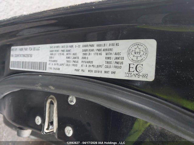 3C6RR7KT8NG258760 RAM 1500 Classic Tradesman