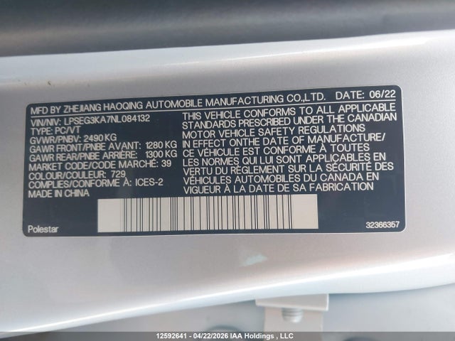 Polestar 2 Long Range Single Motor 2022 LPSEG3KA7NL084132 Image 9