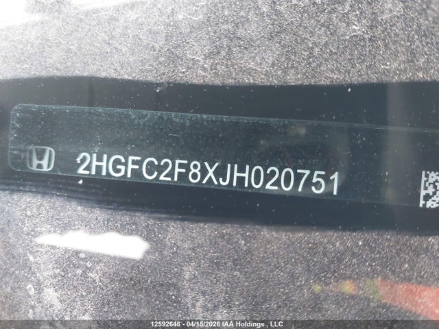 Продажа на аукционе авто 2018 Honda Civic Ex 4dr, vin: 2HGFC2F8XJH020751, номер лота: 12592646