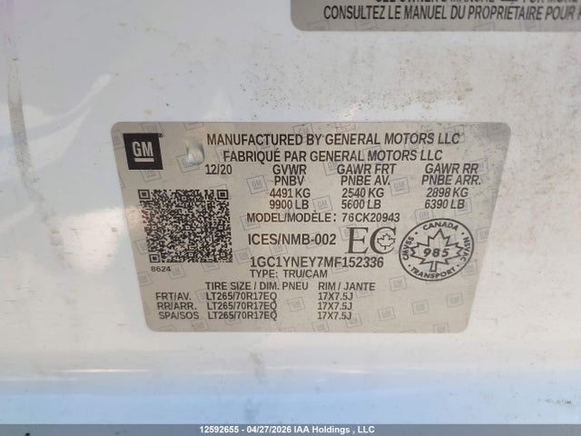 1GC1YNEY7MF152336 Chevrolet Silverado 2500hd Lt