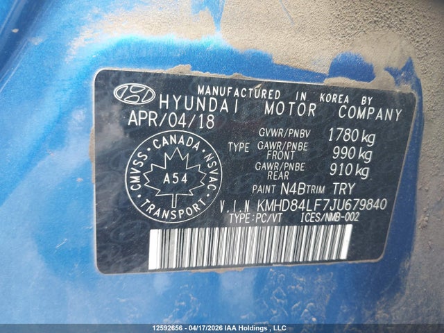 KMHD84LF7JU679840 Hyundai ELANTRA GL