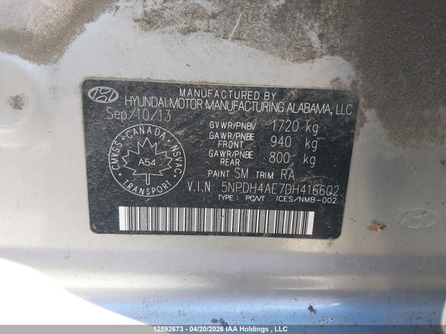 Продажа на аукционе авто 2013 Hyundai Elantra Gls/limited, vin: 5NPDH4AE7DH416602, номер лота: 12592673