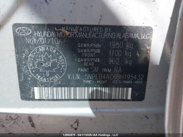 Продажа на аукционе авто 2011 Hyundai Sonata, vin: 5NPEB4AC6BH195432, номер лота: 12592678