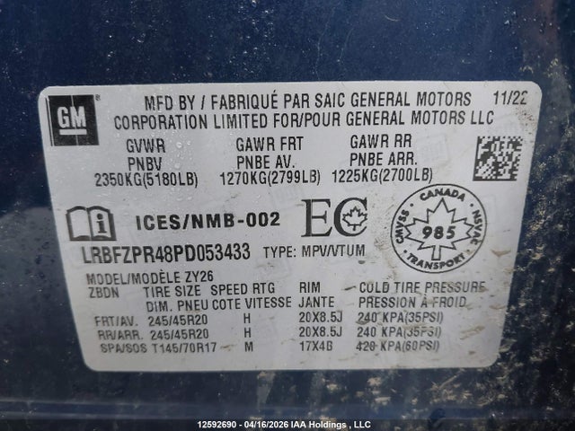Aukcja sprzedaży 2023 Buick Envision Essence Awd, vin: LRBFZPR48PD053433, numer aukcji: 12592690