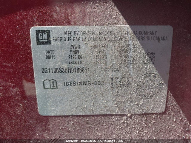 2G1105S36H9106651 Chevrolet IMPALA 1LT