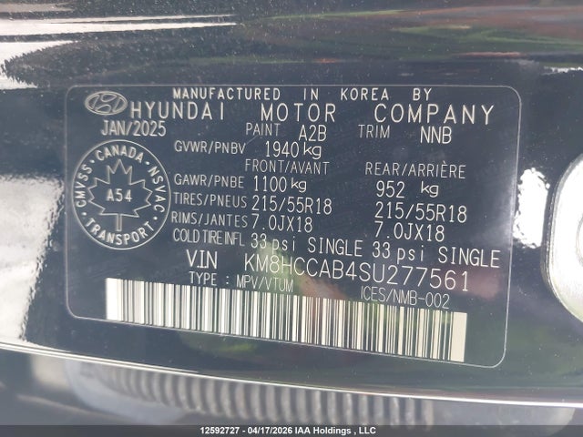 KM8HCCAB4SU277561 Hyundai Kona Preferred Awd With Trend Package