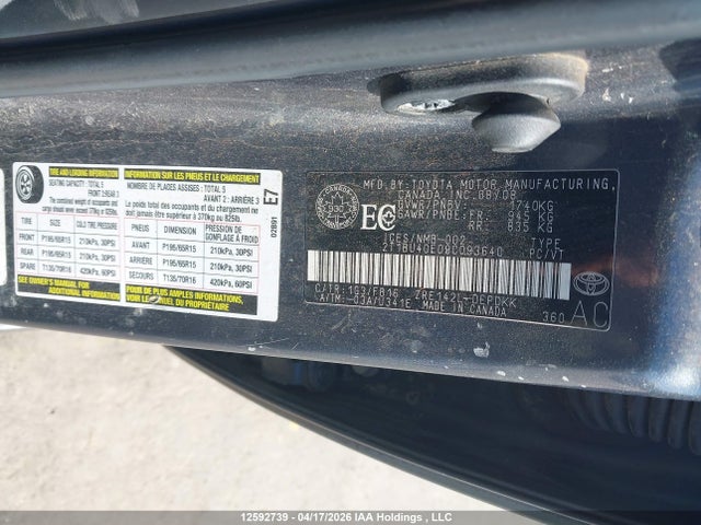 2009 Toyota Corolla Ce მანქანა იყიდება აუქციონზე, vin: 2T1BU40E09C093640, აუქციონის ნომერი: 12592739