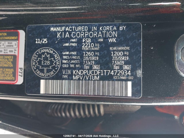2026 Kia Sportage Lx მანქანა იყიდება აუქციონზე, vin: KNDPUCDF1T7472934, აუქციონის ნომერი: 12592741