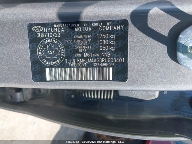 KMHLM4AG3PU603401 Hyundai Elantra