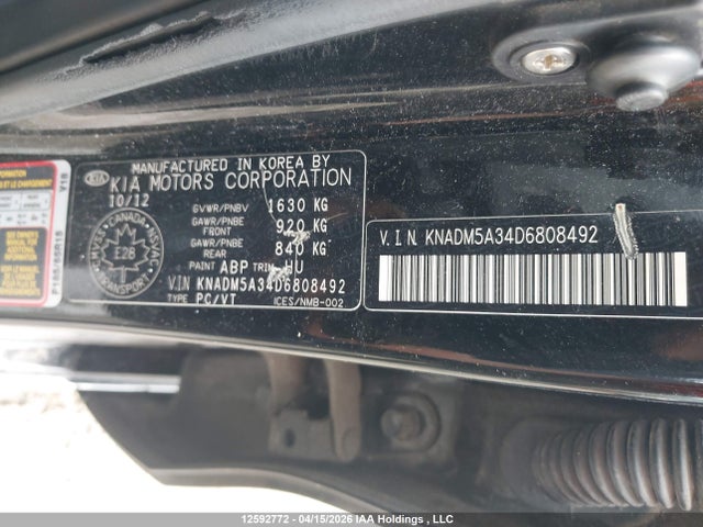 Aukcja sprzedaży 2013 Kia Rio Lx, vin: KNADM5A34D6808492, numer aukcji: 12592772