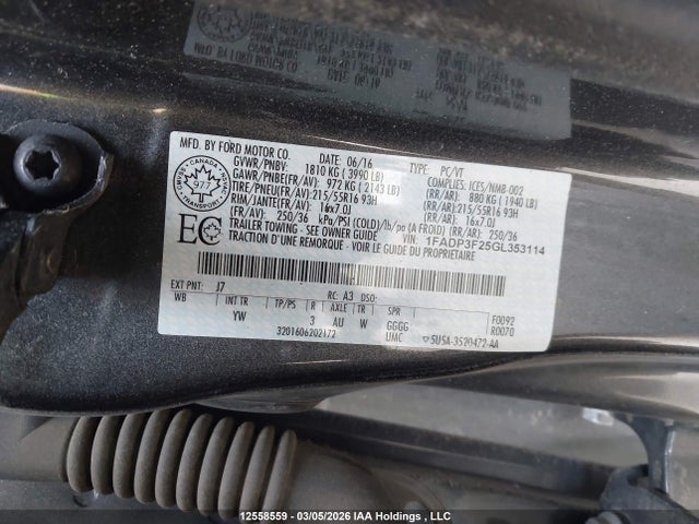 Продажа на аукционе авто 2016 Ford Focus Se, vin: 1FADP3F25GL353114, номер лота: 12558559