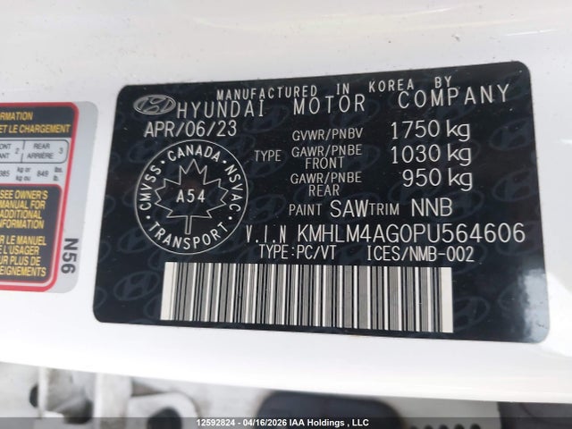 KMHLM4AG0PU564606 Hyundai Elantra Preferred Ivt