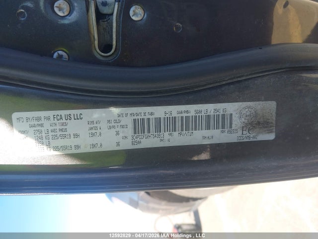12592829 :رقم المزاد ، 3C4PDDFG0HT543913 vin ، 2017 Dodge Journey Gt مزاد بيع