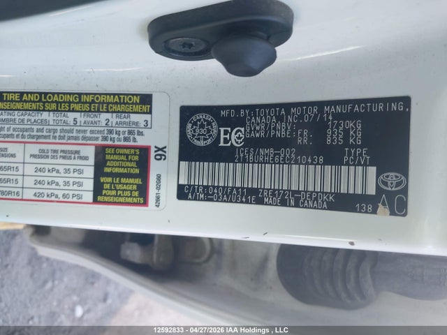 Toyota Corolla 2014 2T1BURHE6EC210438 Image 9