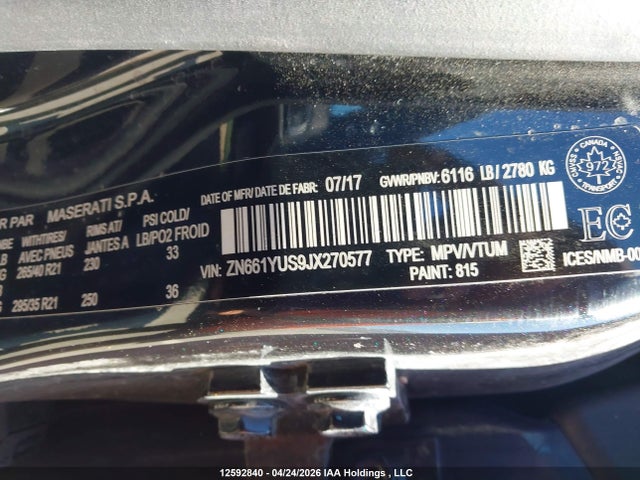 ZN661YUS9JX270577 Maserati LEVANTE S