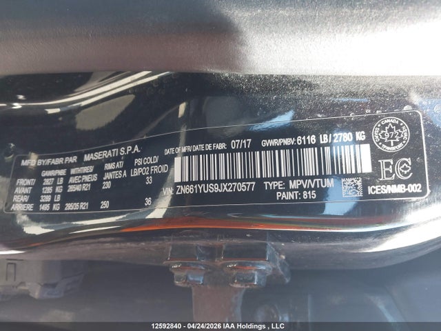 ZN661YUS9JX270577 Maserati LEVANTE S