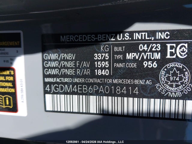 4JGDM4EB6PA018414 Mercedes-Benz Eqs 580 4matic