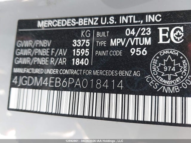 4JGDM4EB6PA018414 Mercedes-Benz Eqs 580 4matic