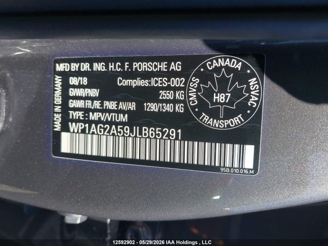 Porsche Macan Gts 2018 WP1AG2A59JLB65291 Image 9