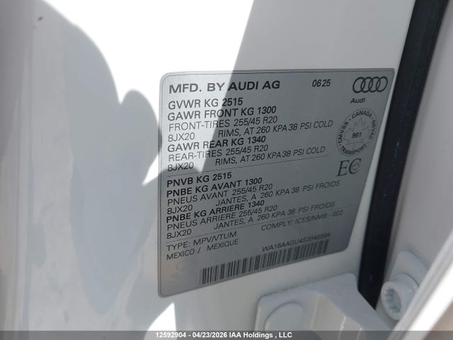 Audi Q5 2025 WA16AAGU4S2045594 Image 9