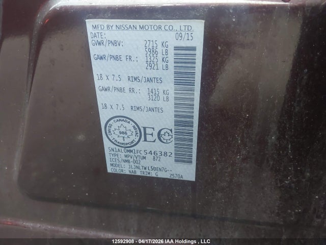 5N1AL0MM1FC546382 Infiniti QX60