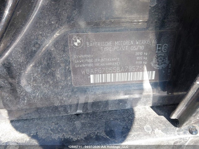12585711 :رقم المزاد ، WBAPG7C55BA795759 vin ، 2011 Bmw 323 I مزاد بيع